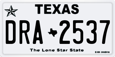 TX license plate DRA2537