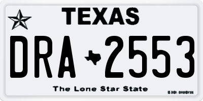 TX license plate DRA2553