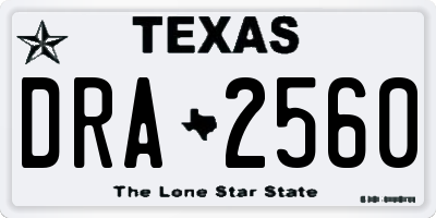 TX license plate DRA2560