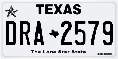 TX license plate DRA2579