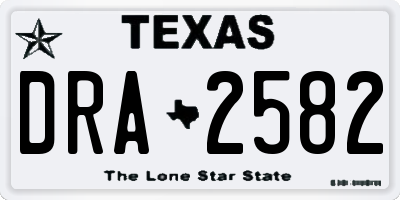 TX license plate DRA2582