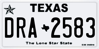 TX license plate DRA2583