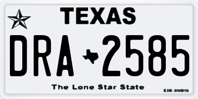 TX license plate DRA2585