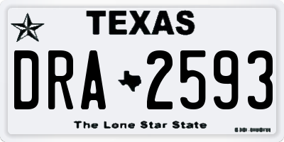 TX license plate DRA2593