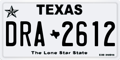 TX license plate DRA2612