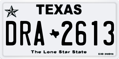 TX license plate DRA2613