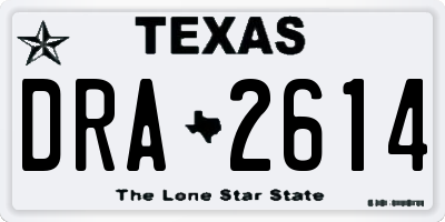 TX license plate DRA2614
