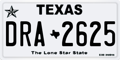 TX license plate DRA2625