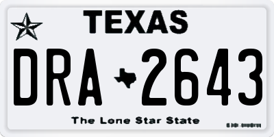 TX license plate DRA2643