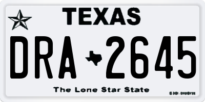 TX license plate DRA2645