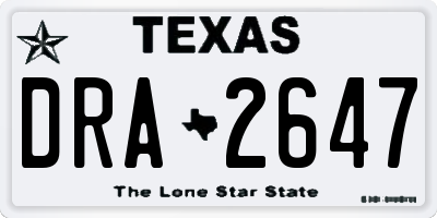 TX license plate DRA2647