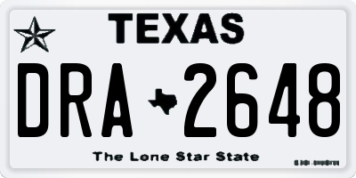 TX license plate DRA2648