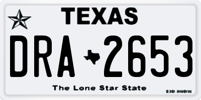 TX license plate DRA2653