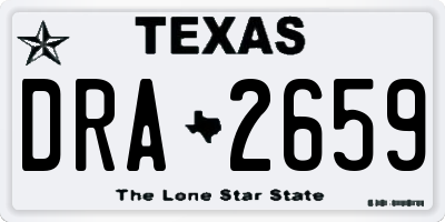 TX license plate DRA2659