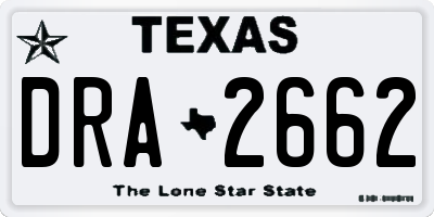 TX license plate DRA2662