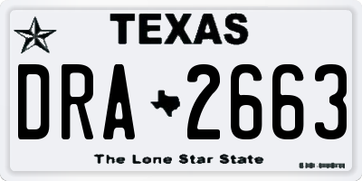 TX license plate DRA2663