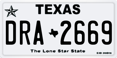 TX license plate DRA2669