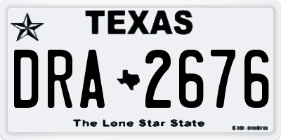 TX license plate DRA2676