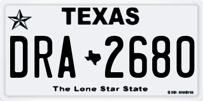 TX license plate DRA2680