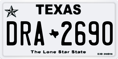 TX license plate DRA2690