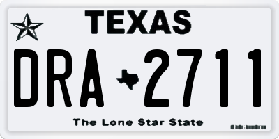 TX license plate DRA2711