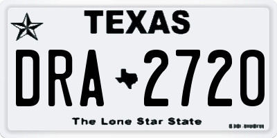 TX license plate DRA2720