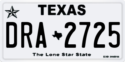 TX license plate DRA2725