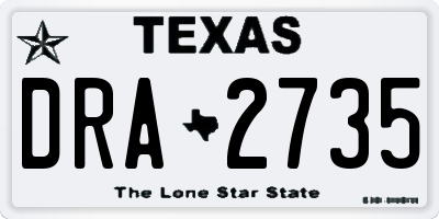 TX license plate DRA2735