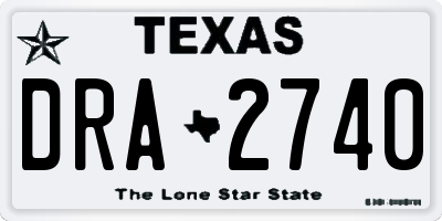 TX license plate DRA2740