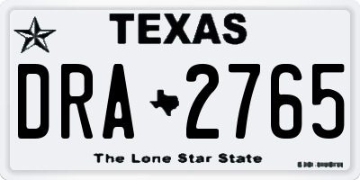 TX license plate DRA2765