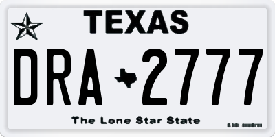 TX license plate DRA2777