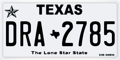 TX license plate DRA2785