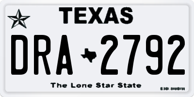 TX license plate DRA2792