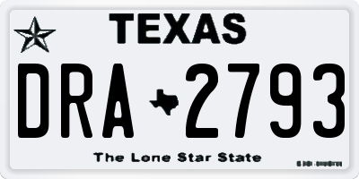 TX license plate DRA2793