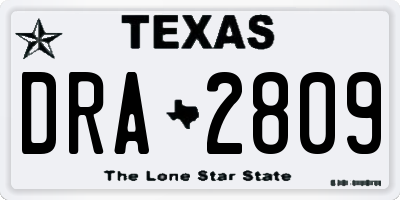 TX license plate DRA2809