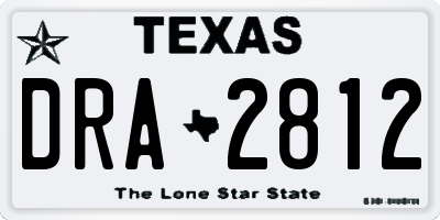 TX license plate DRA2812