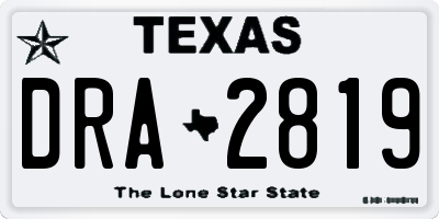 TX license plate DRA2819