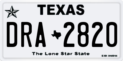 TX license plate DRA2820