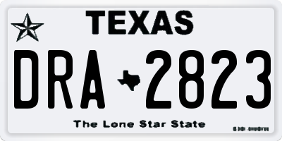 TX license plate DRA2823