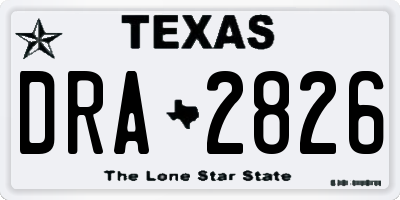 TX license plate DRA2826