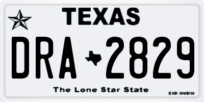 TX license plate DRA2829