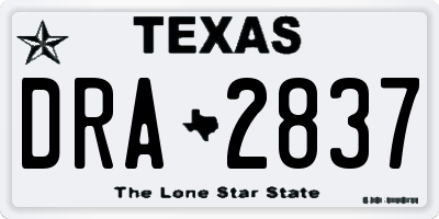 TX license plate DRA2837