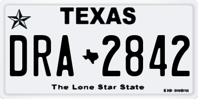 TX license plate DRA2842