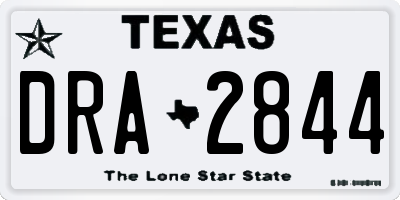 TX license plate DRA2844