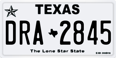 TX license plate DRA2845