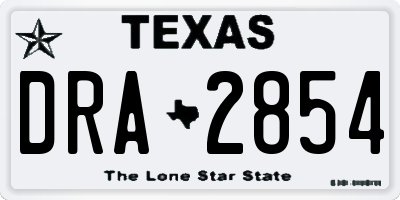 TX license plate DRA2854