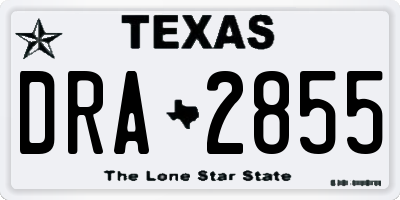 TX license plate DRA2855