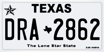 TX license plate DRA2862