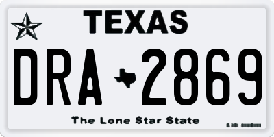 TX license plate DRA2869