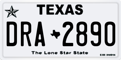 TX license plate DRA2890